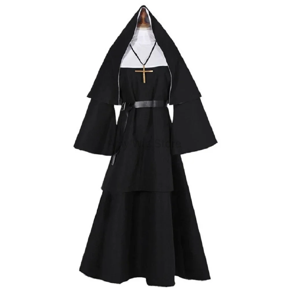 Anime Cosplay Nun - Kadınlar için Rahibe Kostümü Korkunç Cadılar