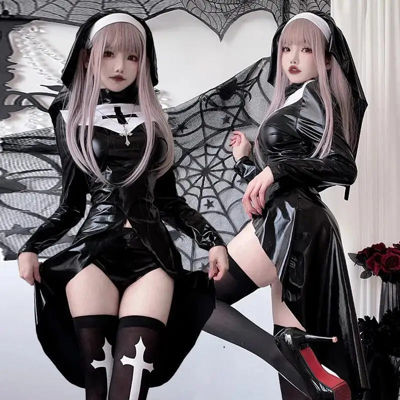 Rahibe Cosplay Kostümü Siyah P - Anime Cosplay Nun incelemesi ve fiyatı
